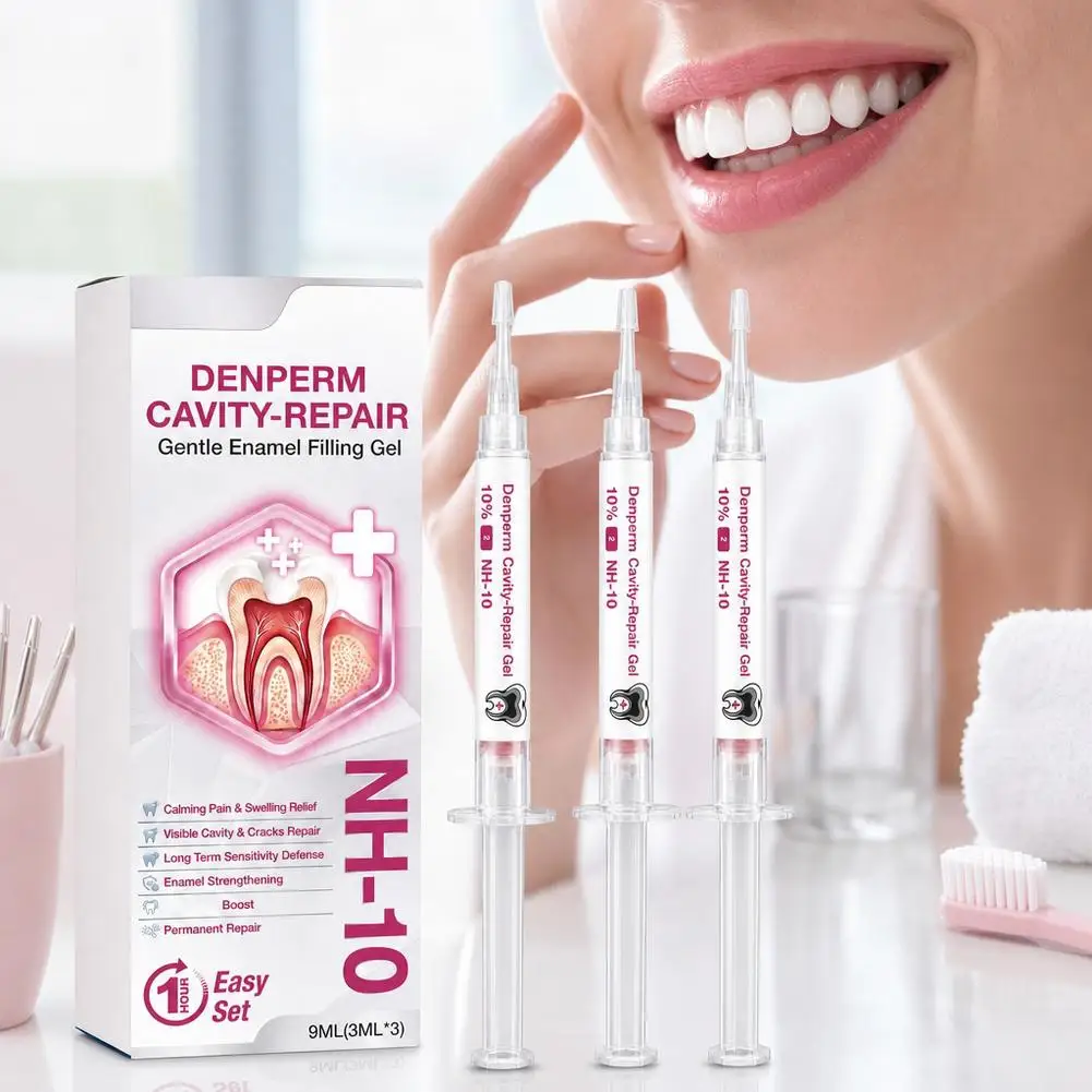 Denperm Cavity-Repair Gentle Enamel Filling Gel Swelling Relief Professional Oral Care NH-10 Calming Pain Enamel Filling Gel Set
