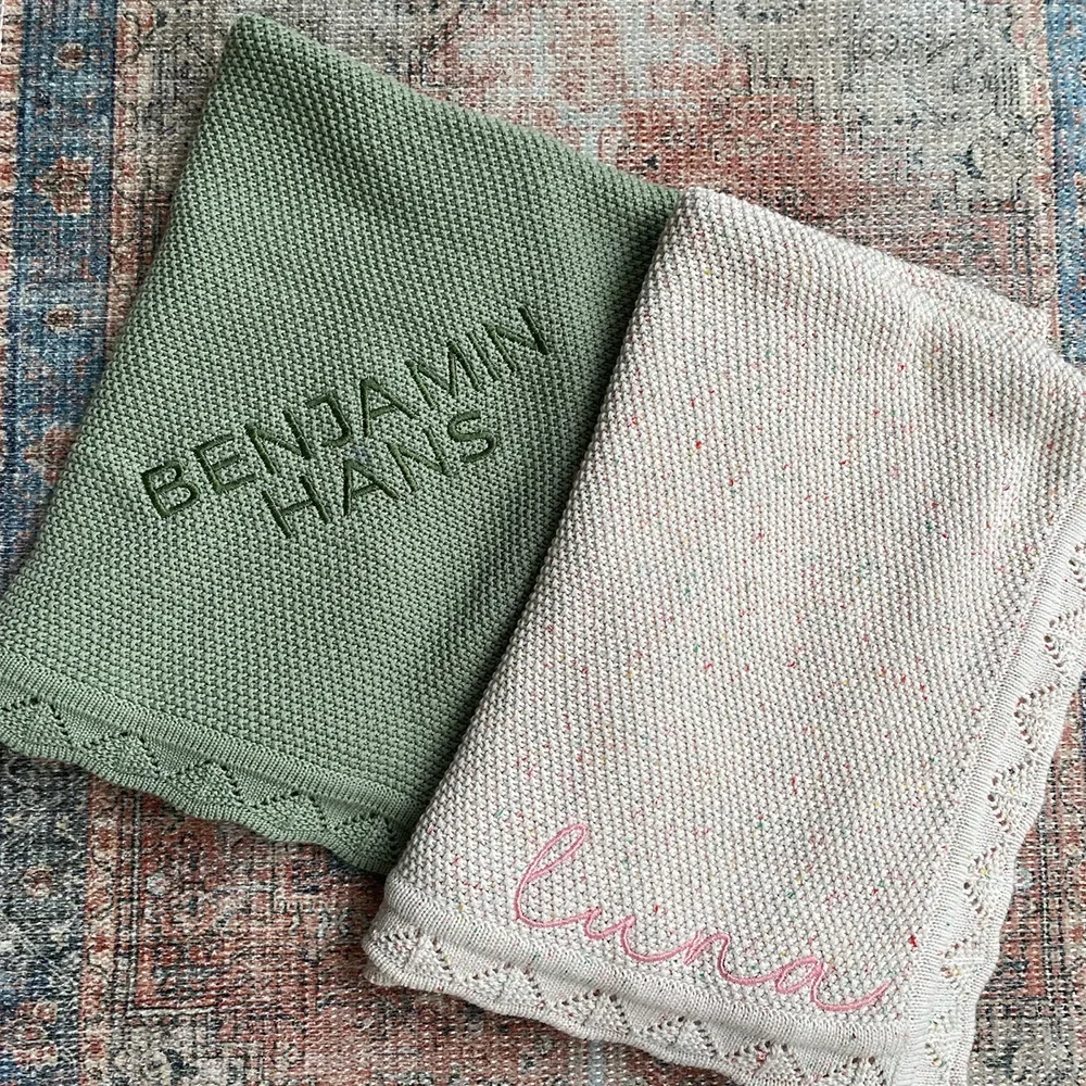 Personalized Baby Blanket with Name, Custom Baby Blanket with Embroidery Patterns, for Baby Showers, Newborn Nurserie gifts Jtjd