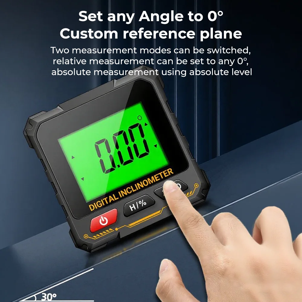 4면 자기 디지털 각도계 전자 레벨 박스 전자 각도 눈금자 백라이트 각도기 목공 경사계