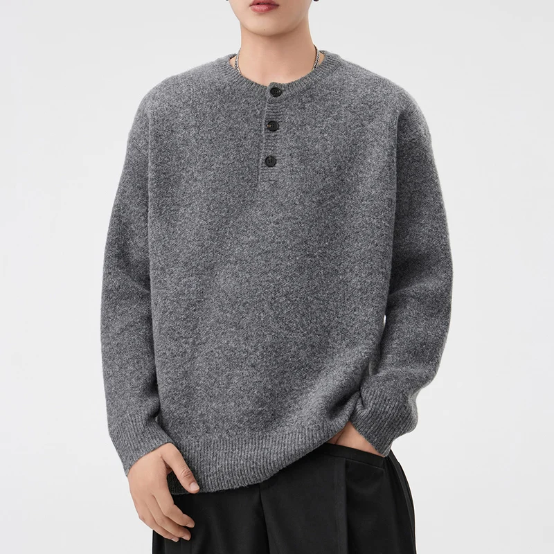 Men's Autumn Winter Fashion Vintage Casual Loose Pullover Knitted Sweater Man Jumper Knitwear Tops