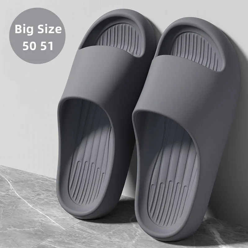 

Big Size 50 51 Home Slippers Men Bathroom Flip Flops Home Thick Sole Soft EVA Shoes Hotel Anti-Slip Flats Summer Beach Sandals