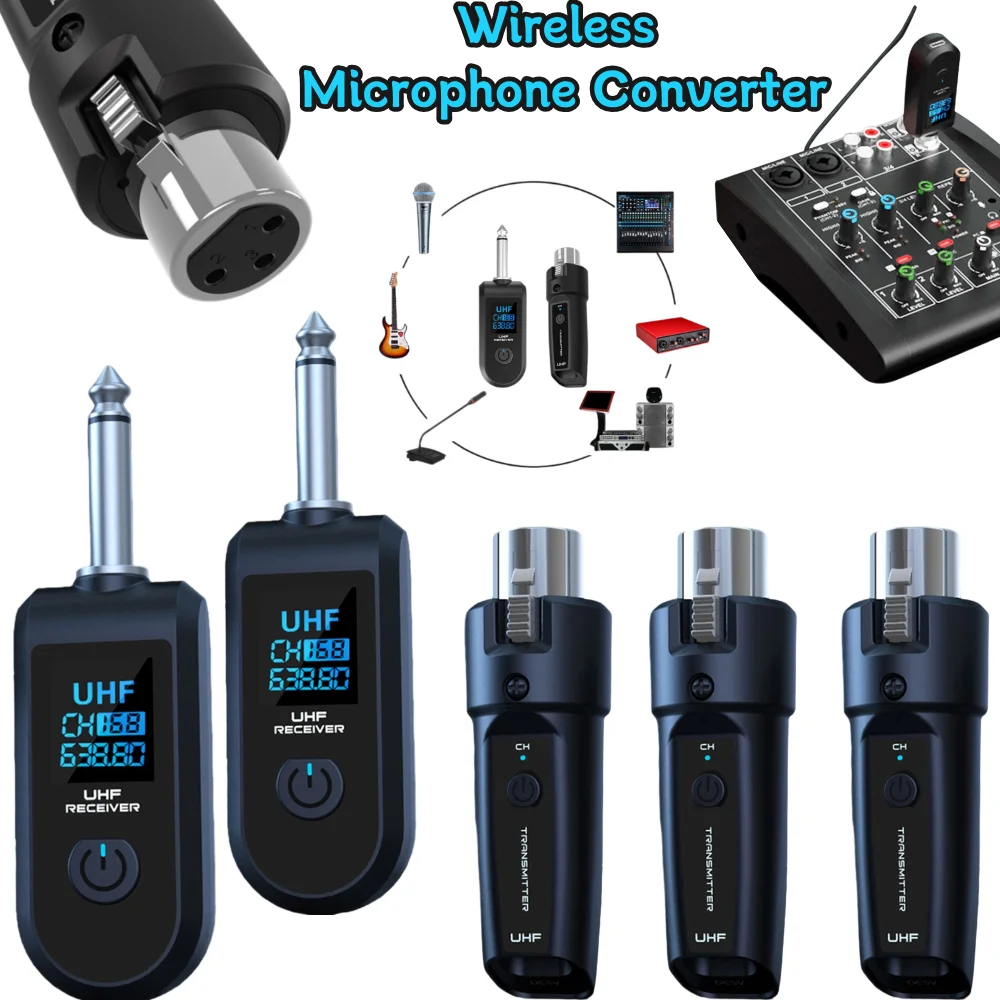 Sistema con micrófono inalámbrico Universal, transmisor y receptor XLR inalámbrico para micrófonos dinámicos, micrófono, mezclador de Audio, sistema PA