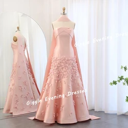 Giggle Satin Strapless Nobility Beaded Elegance Prom Gown Saudi Arab Appliques Floor-Length Evening Party Dresses for Women 2024