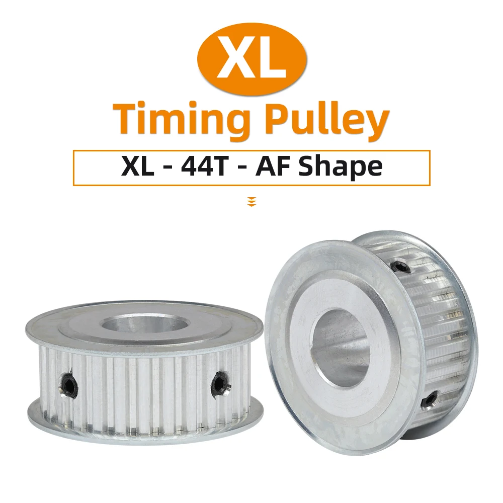 XL 44T Toothed Pulley Pitch 5.08mm Alloy Belt Pulley Keyway Bore 8/10/12 mm AF Shape Width 10/15mm XL Timing Belt  44Teeth