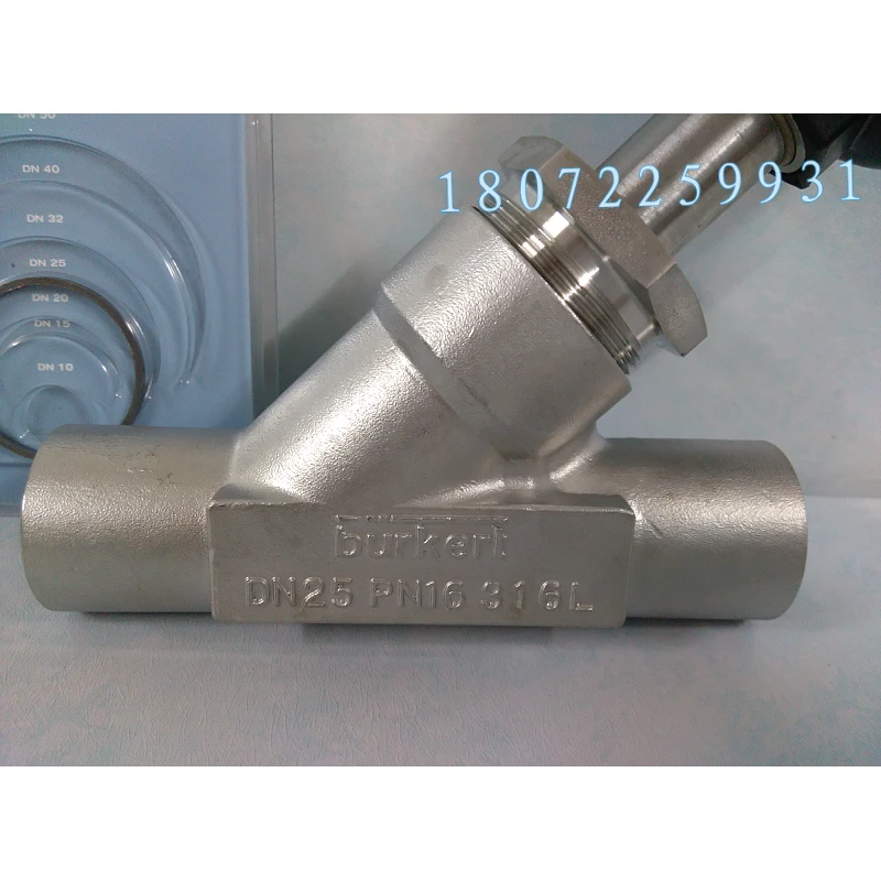 Burkert2000A Pneumatic Angle Seat Valve 00001395 Stainless Steel 316L Welded DN32 1.2 Inch