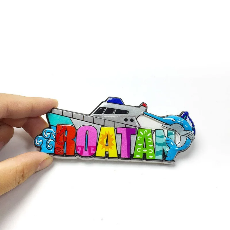 

Roatan Honduras Yacht & Sea Fish Fridge Magnet 3D Resin Magnet Frigo Aimants Frigo Home Decor Items Imanes Para Refrigerador