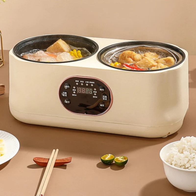 

Integrated double pot rice cooker