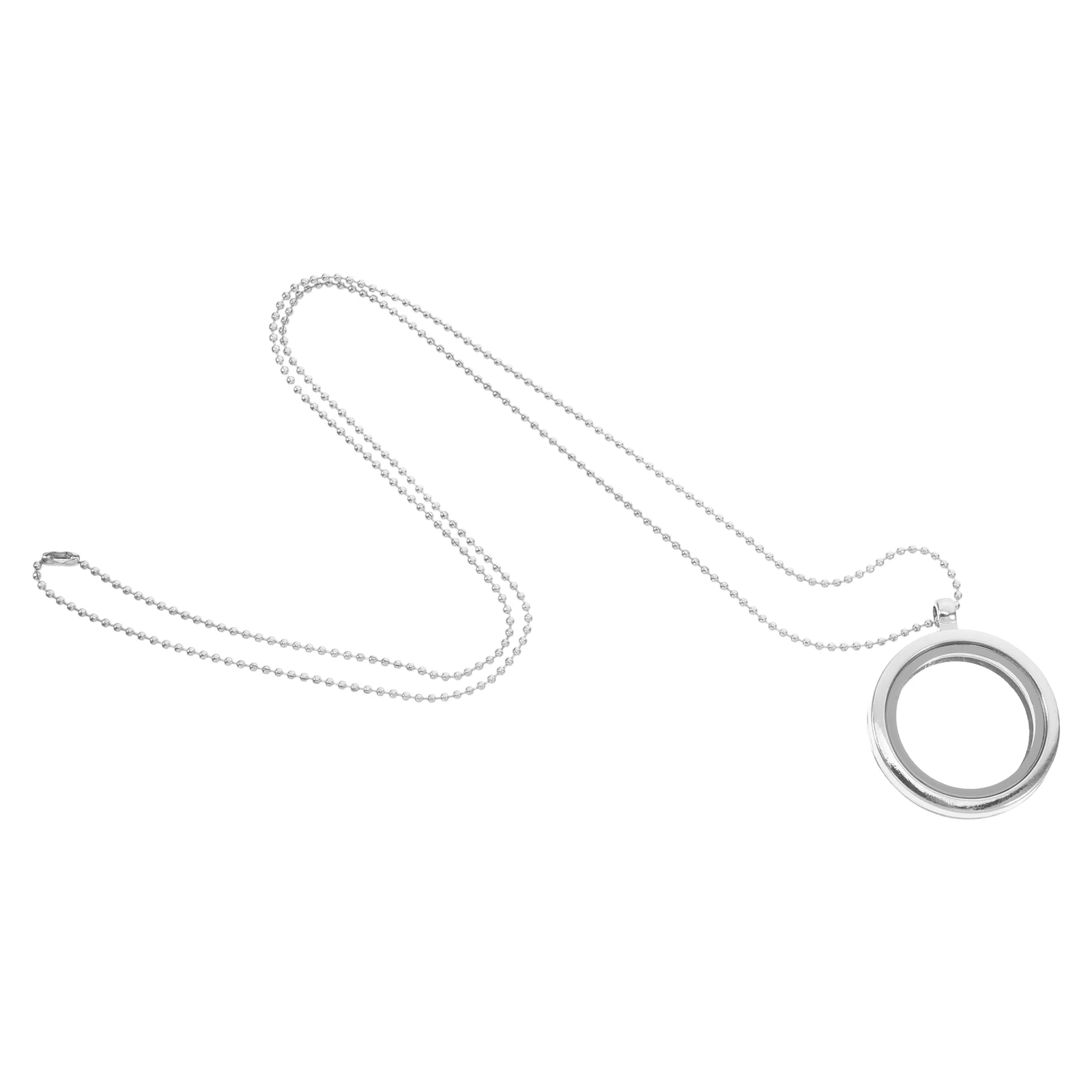 

Photo Locket Necklace Alloy Circle Pendant Opening DIY Glass Memory Jewelry Personalized Gift for Men Women Circle Necklace