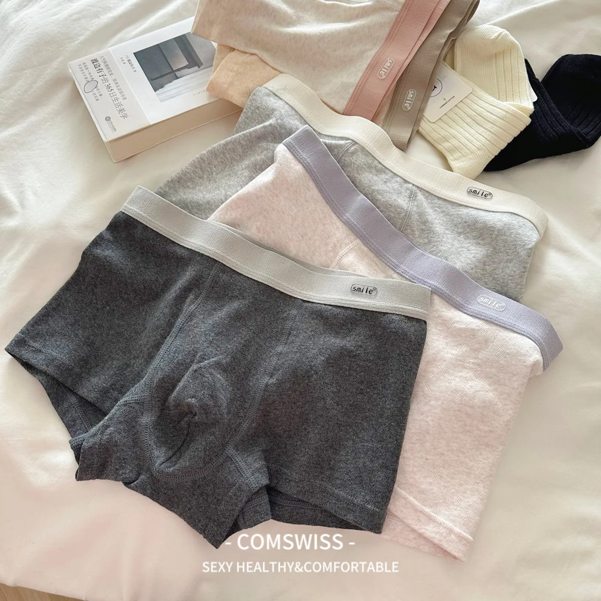 Glutinous couple men's pants A color cotton men's underwear men's panties boxers