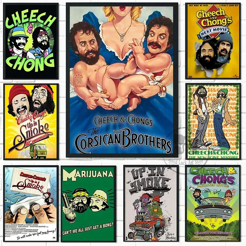 Cheech Chong Poster Comedy Duo Canvas Painting High Definition Print Wall Art Picture for Bedroom Home Decor