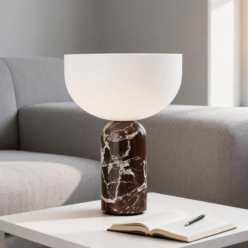 Modern Marble Cordless Lamp Table Lamp Nordic Minimalist Bedside Desk Lamp for Bedroom Living Room Home Decor