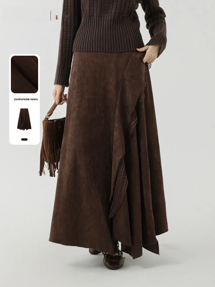 

Retro American Sle Asymmetrical A-Line Skirt Memory's Starting Point Spring 2026 New Arrival Breathable Skin-Friendly Polye...