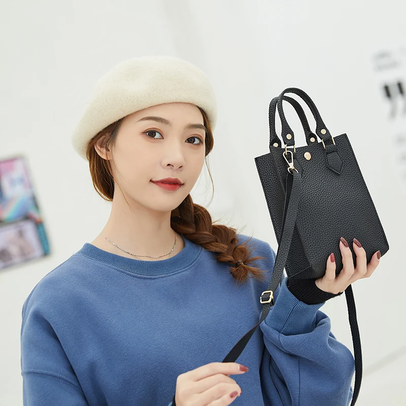 Mini PU Leather Square Crossbody Bags Women Cute Cell-phone Shoulder Handbags Soft All-match Ladies Portable Simple Solid Bag