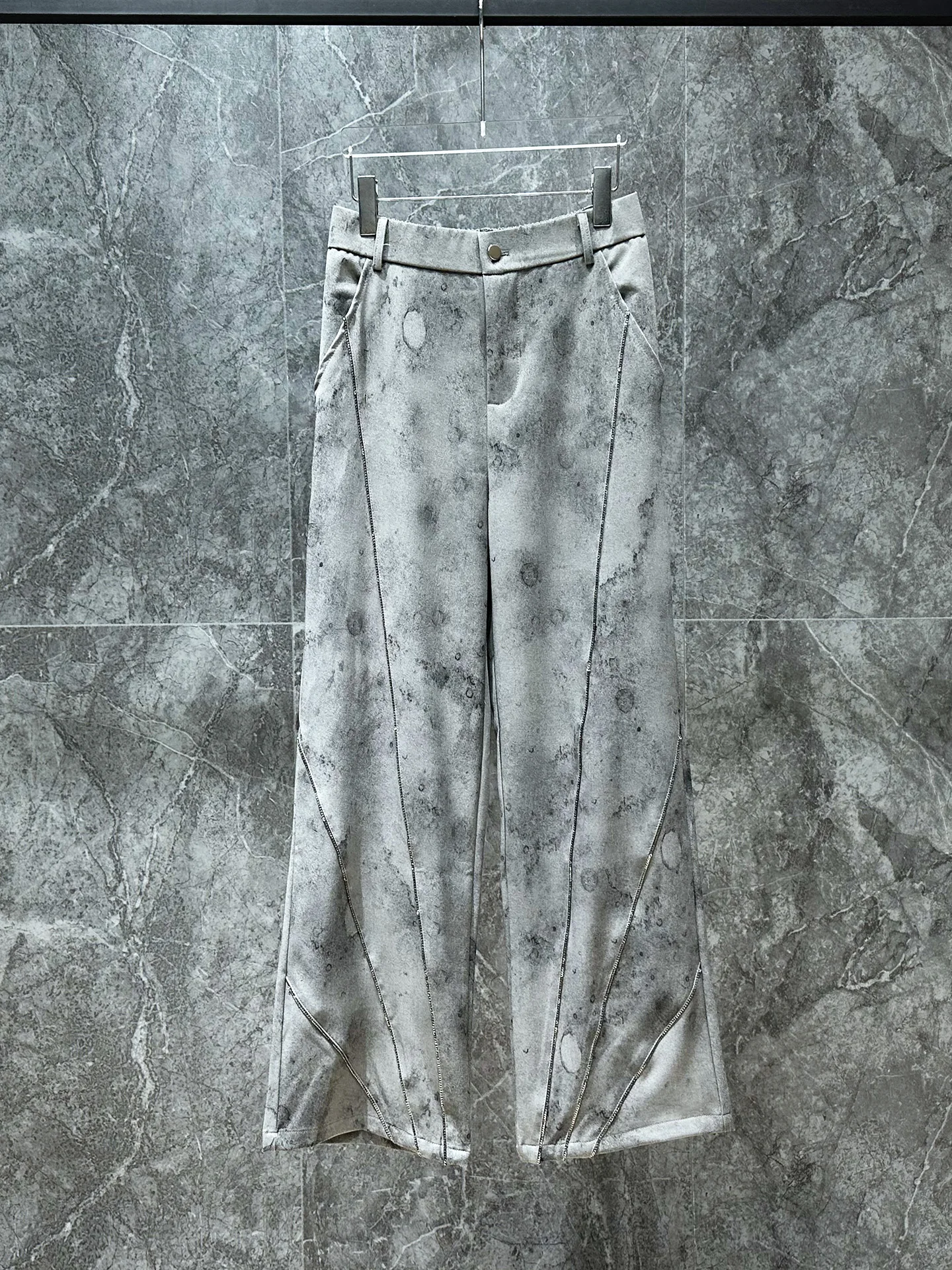 

Retro American Design Ombre Straight Leg Casual Pants Sli Loose Trendy Long Trousers for Men Casual Straight Leg Trousers