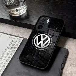 V-VolkswagenESS Car LOGO Tempered Glass for Xiaomi 14 12 Lite Pro 13 11t lite POCO M6 M5 X6 X5 X3 NFC F5 F6 Pro Cover