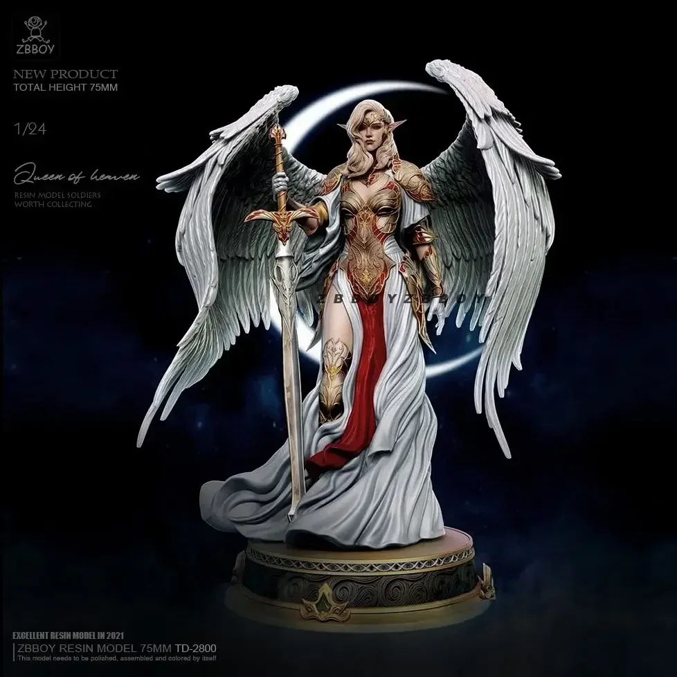 

75 мм 1/24 Tianyu Goddess из смолы, женский солдат ручной работы, белая форма TD-2800