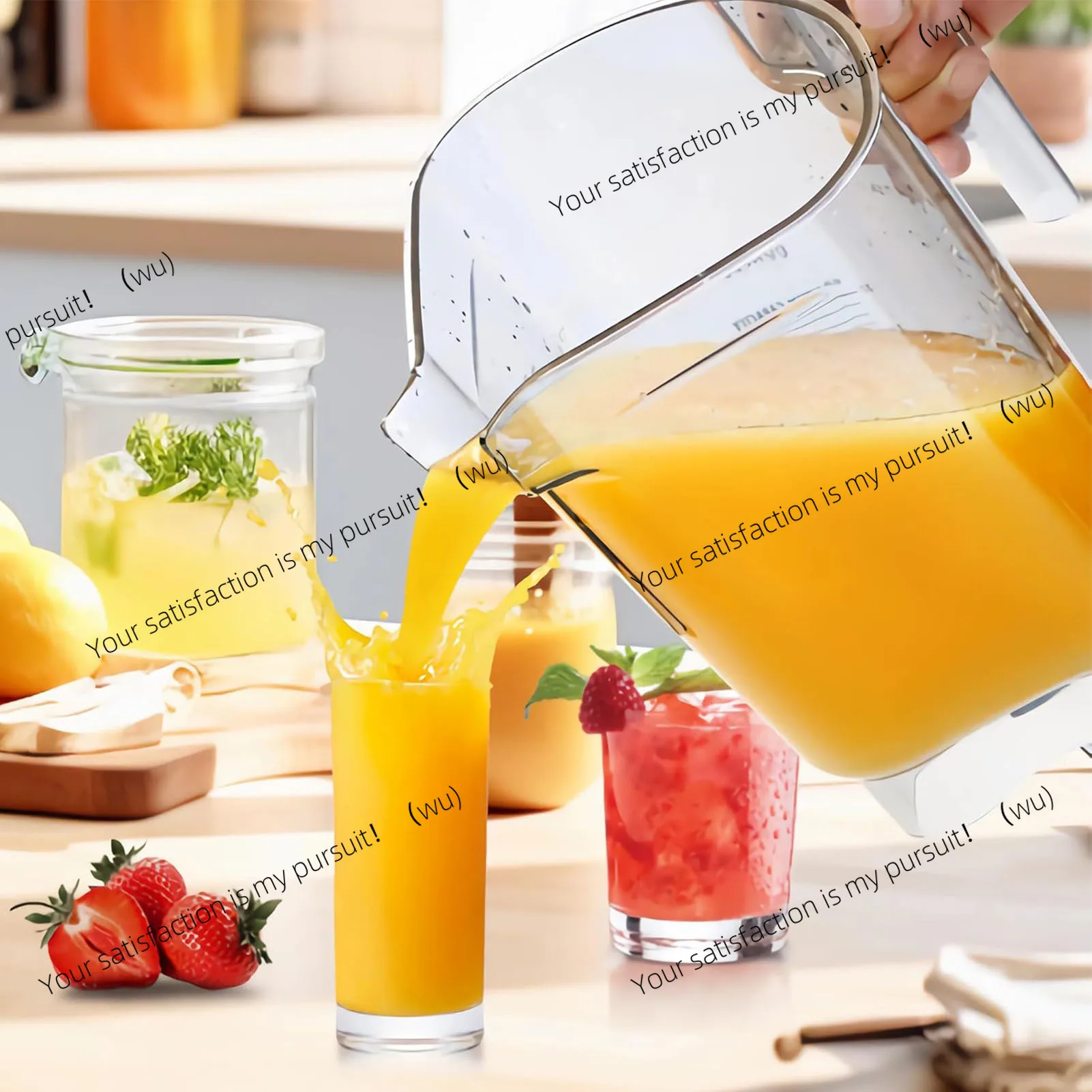 48oz Blender Pitcher PC Blender Container with Stainless Steel Blades Assembly for Touch and Go Blender