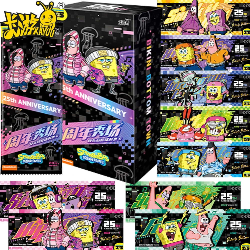 

Original KAYOU SpongeBob SquarePants‌ Cards Cartoon Character Fashion Trend Visual Arts Laser Ticket Stub Collection Cards Gifts