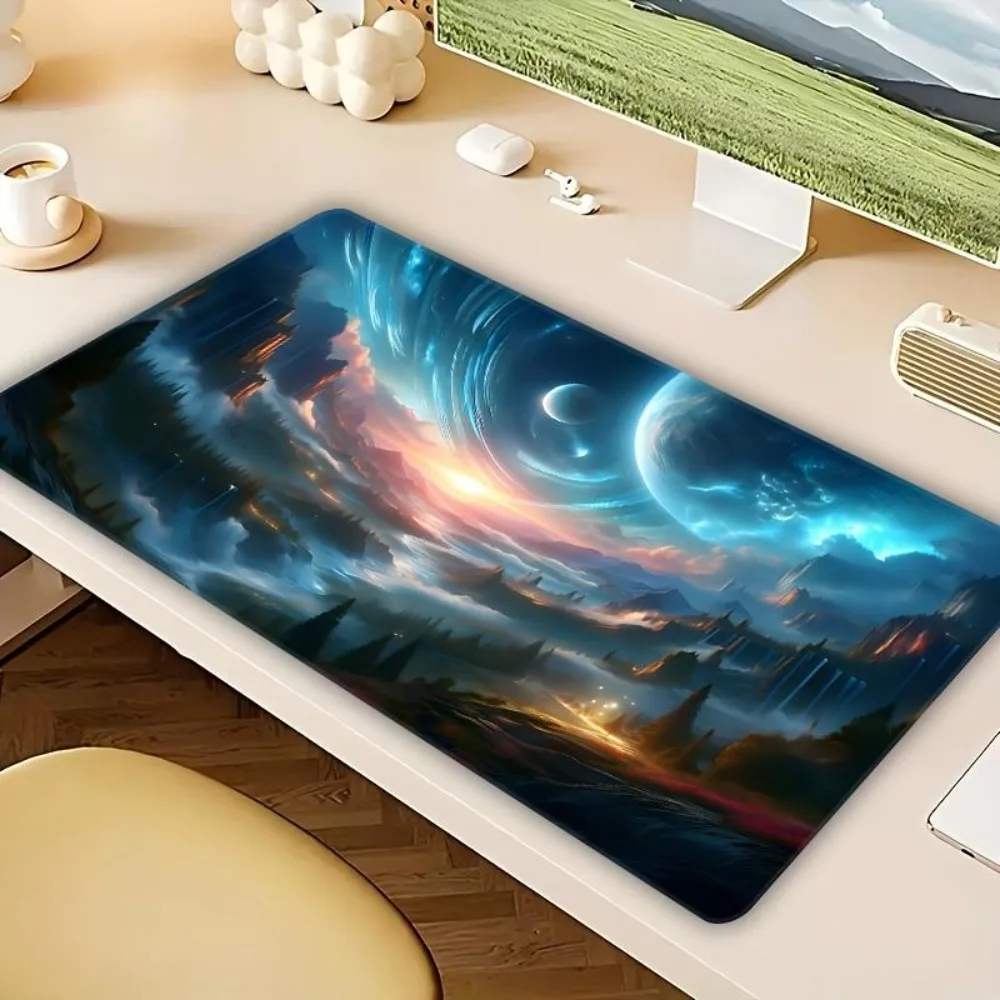Science fiction mountain pattern table mat Anti-slip gaming table mat for preventing slips decoração setup gamer mousepad gamer