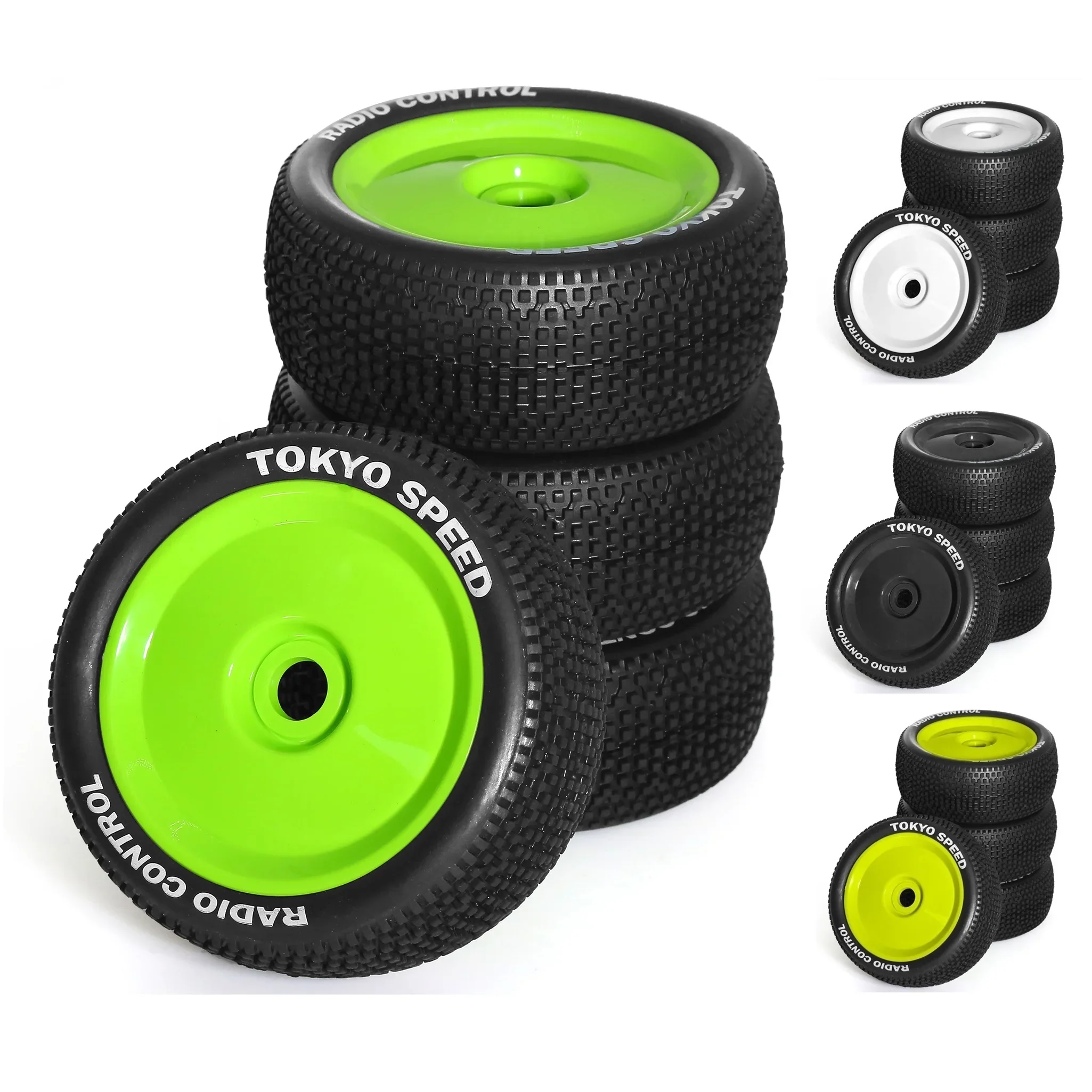 4PCS 110mm 1/8 Scale RC Off-Road Buggy Wheels Tires 17mm Hex  with ARRMA Typhon Talion Traxxas Redcat Team Kyosho HPI HSP VRX