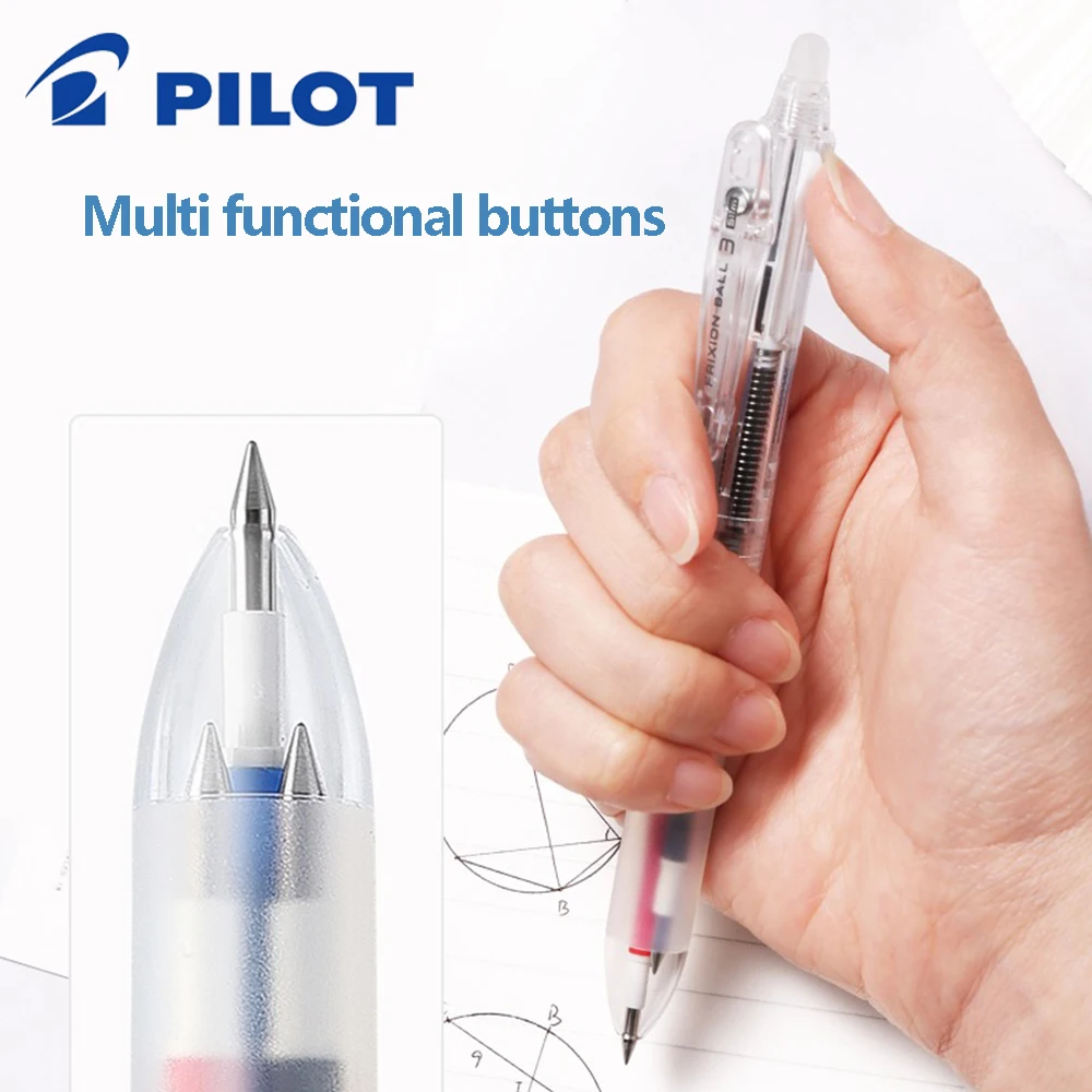 Japan Pilot Frixion Pen 4 in 1 Erasable Gel Pen 4 Colors 0.5 Mm /0.38mm LKFB-80EF/LFBTRF-30UF/EFR-6 School Acsesories School