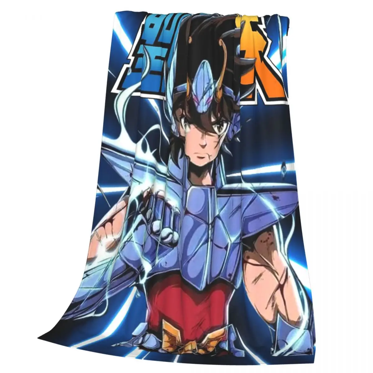 Anime Knights Of The Zodiac Saint Seiya Blanket Soft Warm Flannel Throw Blanket Cover for  Living room Picnic Travel Home Sofa