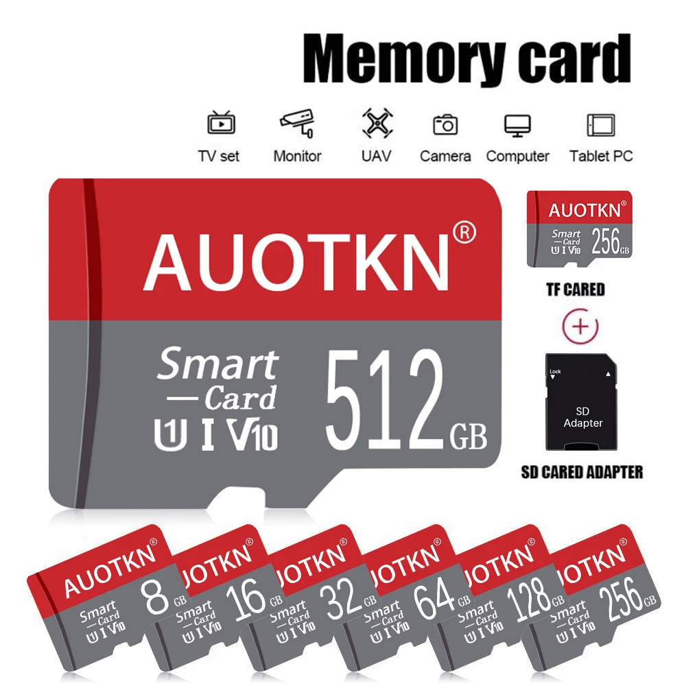 Cartão de Memória para Câmera Do Telefone, Ultra Micro TF, Cartão SD, Flash Card, Mini SD, 16GB, 32GB, 64GB, 128GB, 256GB, 8GB, UAV, 512GB