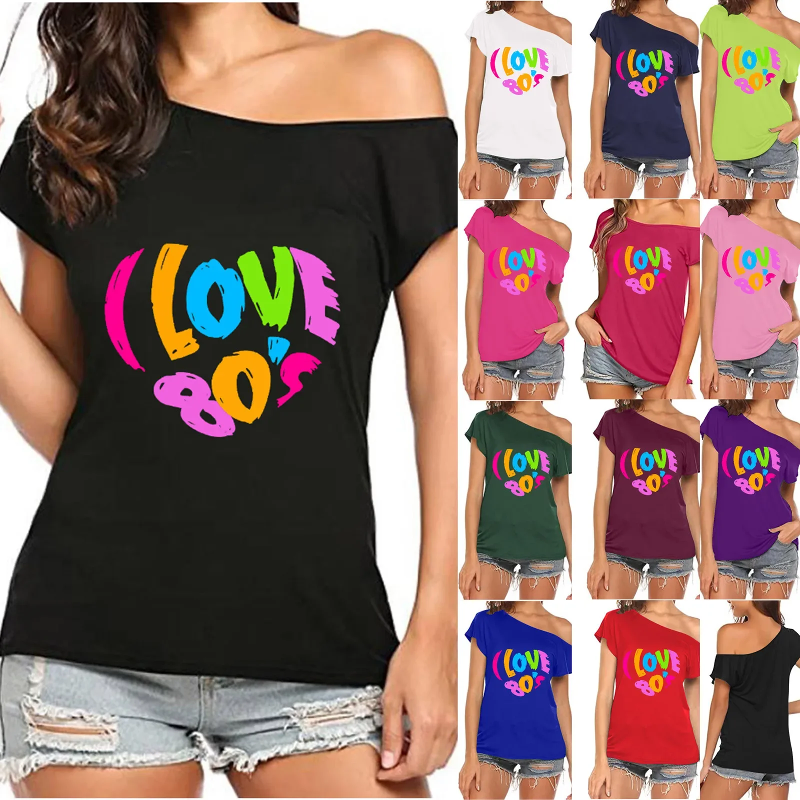 

I Love The 80s Clothes Women For T-shirt And Party Funny Tee Irregular Women T Shirt Tops Designer Aesthetics Fashion Sexy Tees