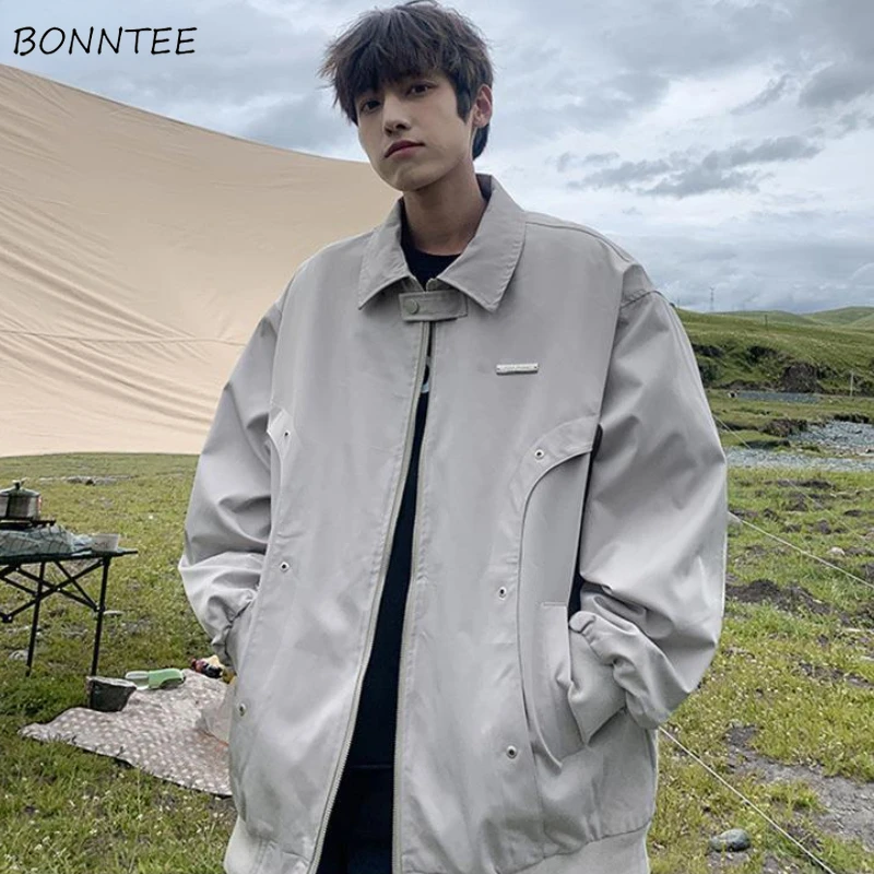 

Мешковатые куртки, мужские повседневные ветрозащитные уличные пальто, красивая весенне-осенняя уличная одежда, индивидуальные карманы, повседневная новая американская мода