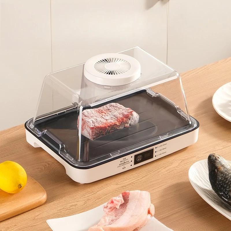 Fast Thawing Board for Meat & Fish, Aluminum Defrosting Tray with Drain Grooves for Restaurant, Butcher Shop & Home Kitchen