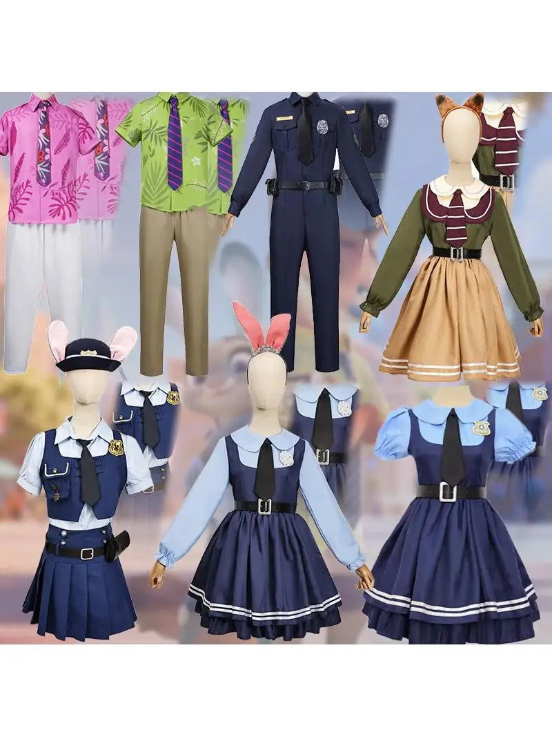 

Костюм полицейского Джуди из Зоотопии для косплея: топ и юбка, одежда для ролевых игр на Хэллоуин для мальчиков и девочек, полиэстер, весенний сезон