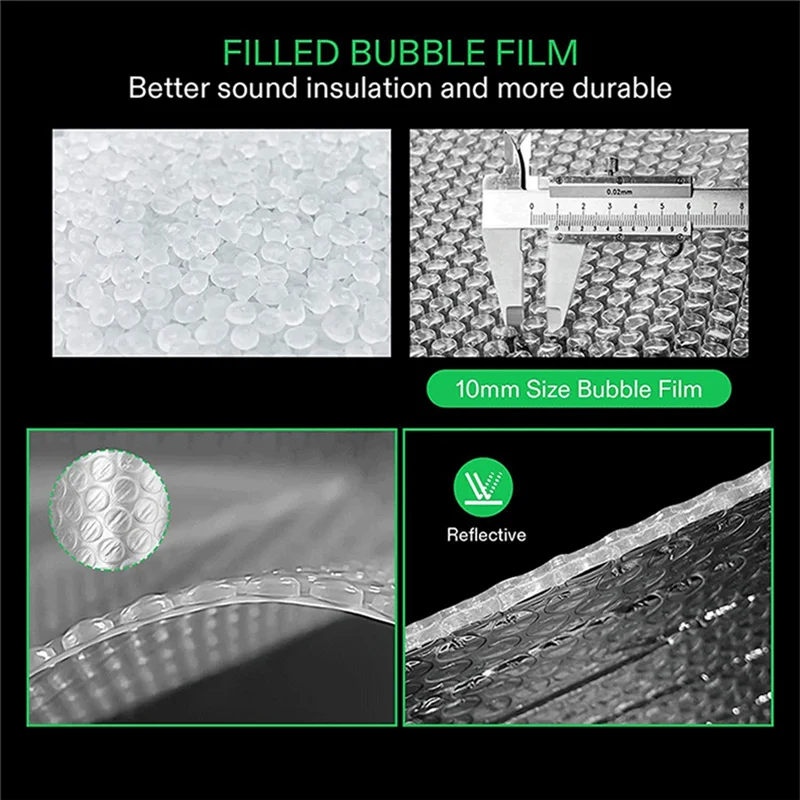 

J1UL1N 1 Roll Silver Reflective Wrap Insulation Bubble Film For Require A Vapor Barrier
