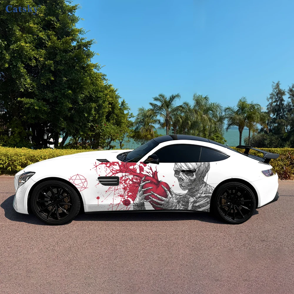 

Виниловые наклейки с изображением ужасов и сердца дьявола для автомобиля, самоклеящаяся наклейка из ПВХ, подходит для грузовиков, внедорожников, украшения, автоаксессуары, подарок