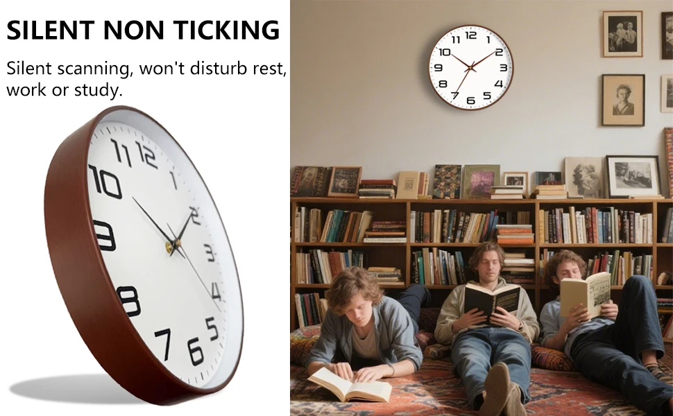 Classic Round Wall Clock Large Clear Readability Numerals Home Office Living Room Decor Offering Elegant Vintage Clock