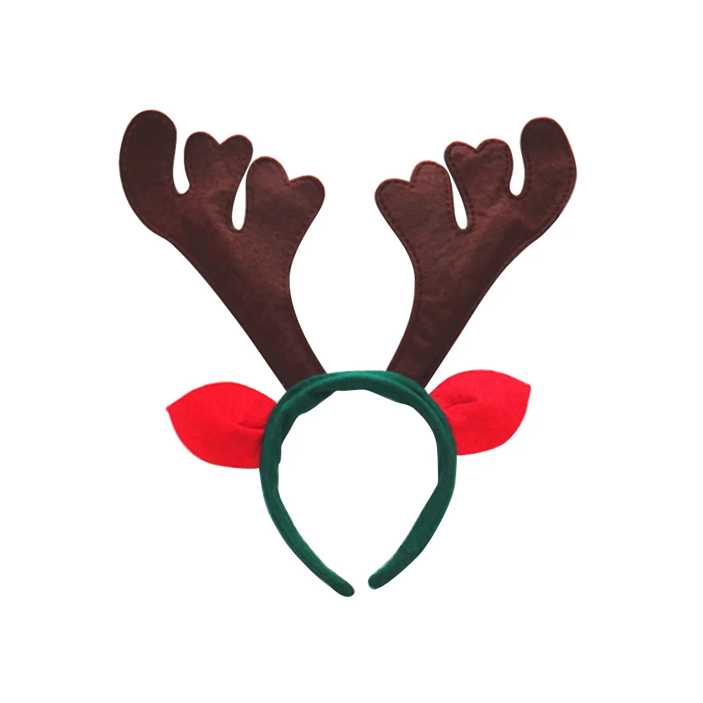 

Повязка на голову с оленьими рожками, зеленая, для рождественской вечеринки, аксессуар для волос из нетканого материала, подарок для детей, праздничное украшение