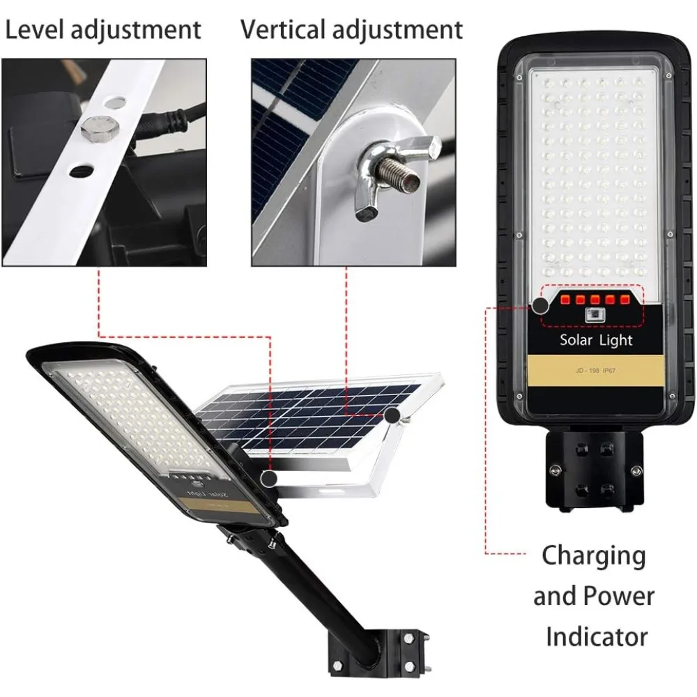 Lampu Jalan tenaga surya, lampu luar ruangan, tahan air, halaman luar ruangan, 16000LM, IP67