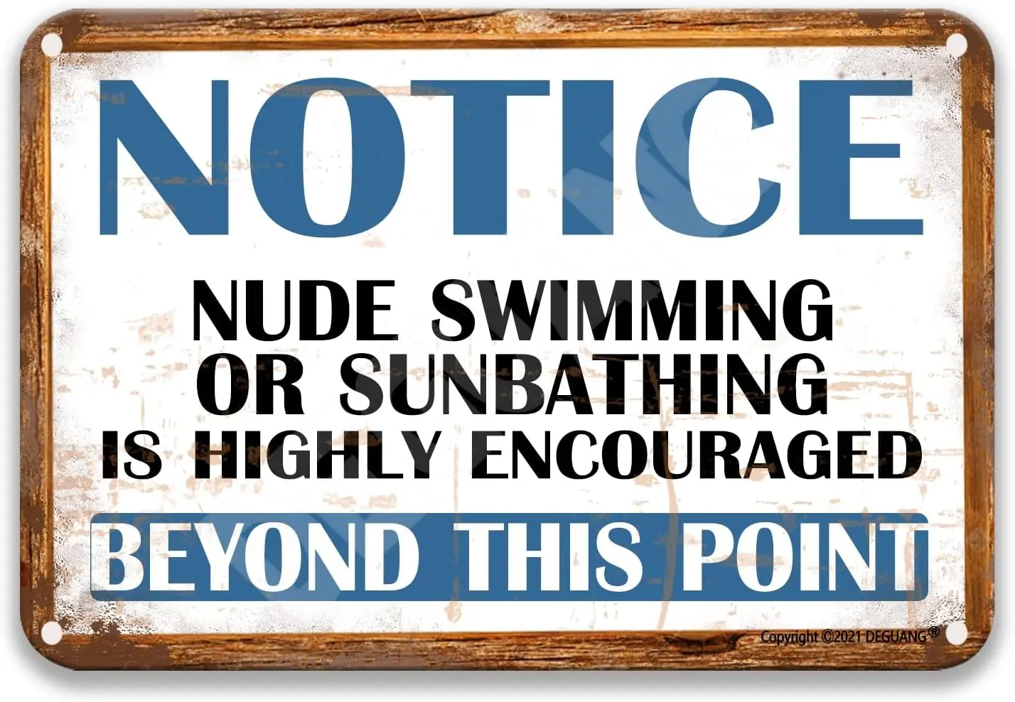 Warning Nude Swimming Or Sunbathing Is Highly Encouraged Beyond This Point. Metal signage Coffee bar Farmhouse kitchen decor Cou