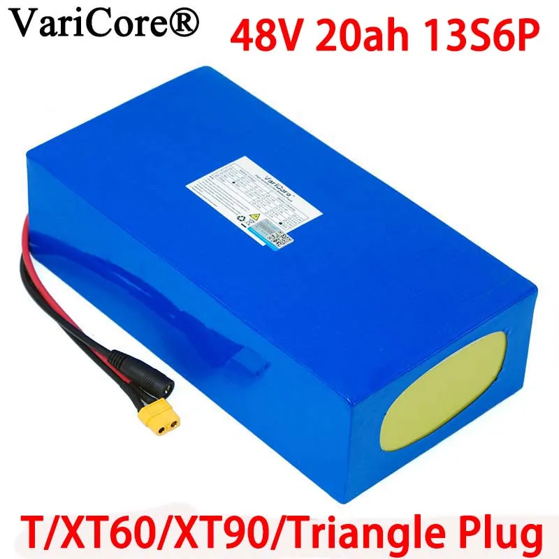 

VariCore 48V 20ah 13s6p Lithium Battery Pack 54.2V 2000W Electric Bicycle batteries Built in 50A BMS T/XT60/XT90/Triangle plug