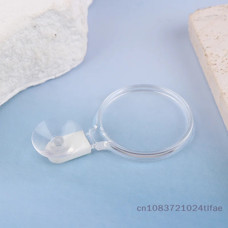 Lupa do akwarium z akrylową przyssawką, okular do obserwacji akwarium, szkło powiększające, sprzęt do akwarium dla małych zwierząt i roślin