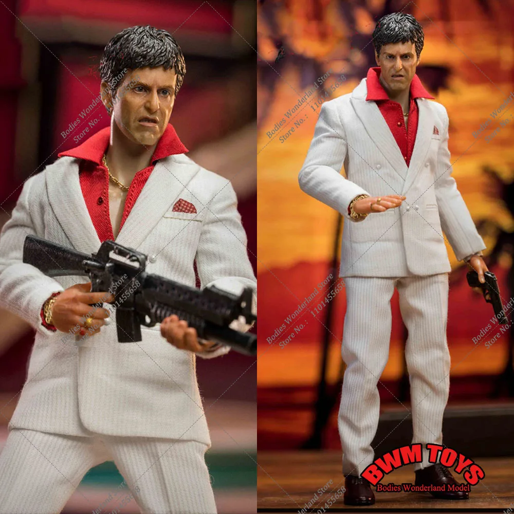 

SHARK TOYS 002A/002B 1/12 Scale Collectible Scarface Tony Montana Al Pacino Hot Blooded Fighting Youth 12 inches Action Figure