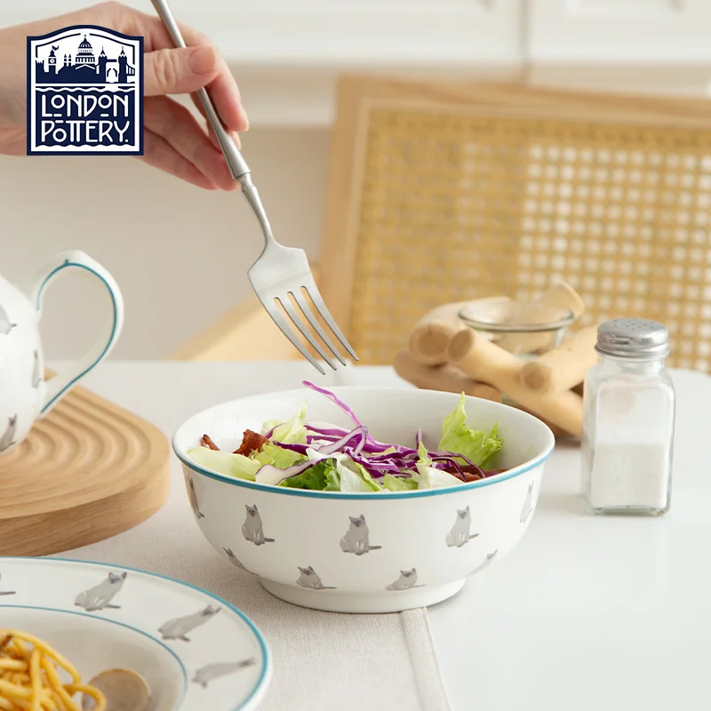 

Лондонская керамика, 800 мл, керамическая керамическая миска для супа, миска для фруктов, рамэн, миска для лапши быстрого приготовления, салатница, красивая французская посуда для кухни