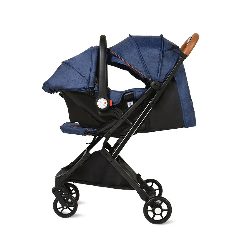 Portable stroller can be customized folding can lie can sit simple car basket safety seat four three in one