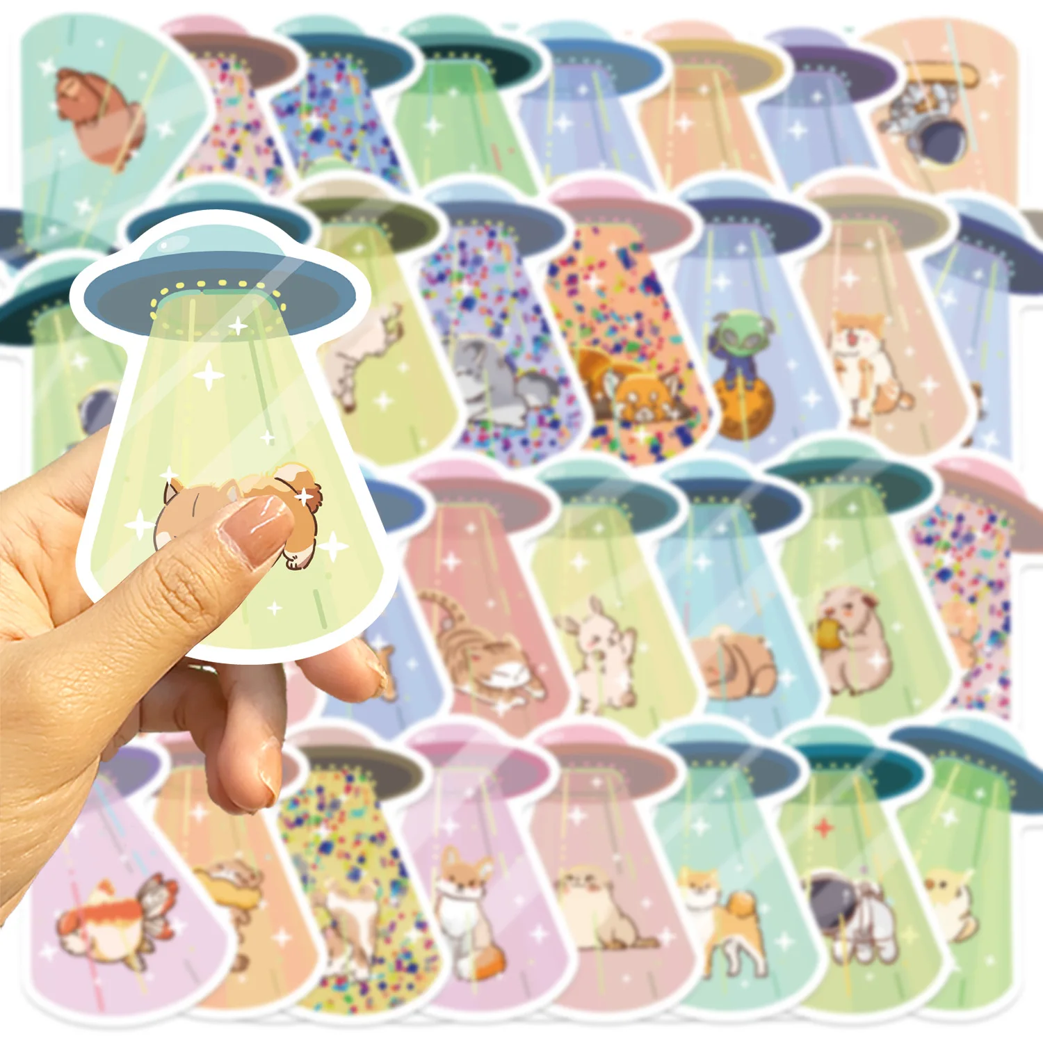 50PCS UFO Kidnapped Friend Stickers Graffiti Stickers DIY Diary Phone Case Handmade Scrapbook Aesthetic Stickers image 2