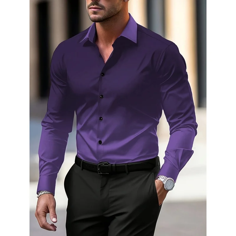 Men's 3D Digital Print Gradient Shirt Casual Button Down Long Sleeve Commute Fashion Color Fade Men's Casual Top