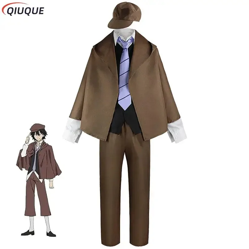 Edogawa Rampo BSD Bungo Stray Dogs disfraz de Cosplay con sombrero mujeres hombres uniforme de detective peluca fiesta traje de juego de rol ir;l5