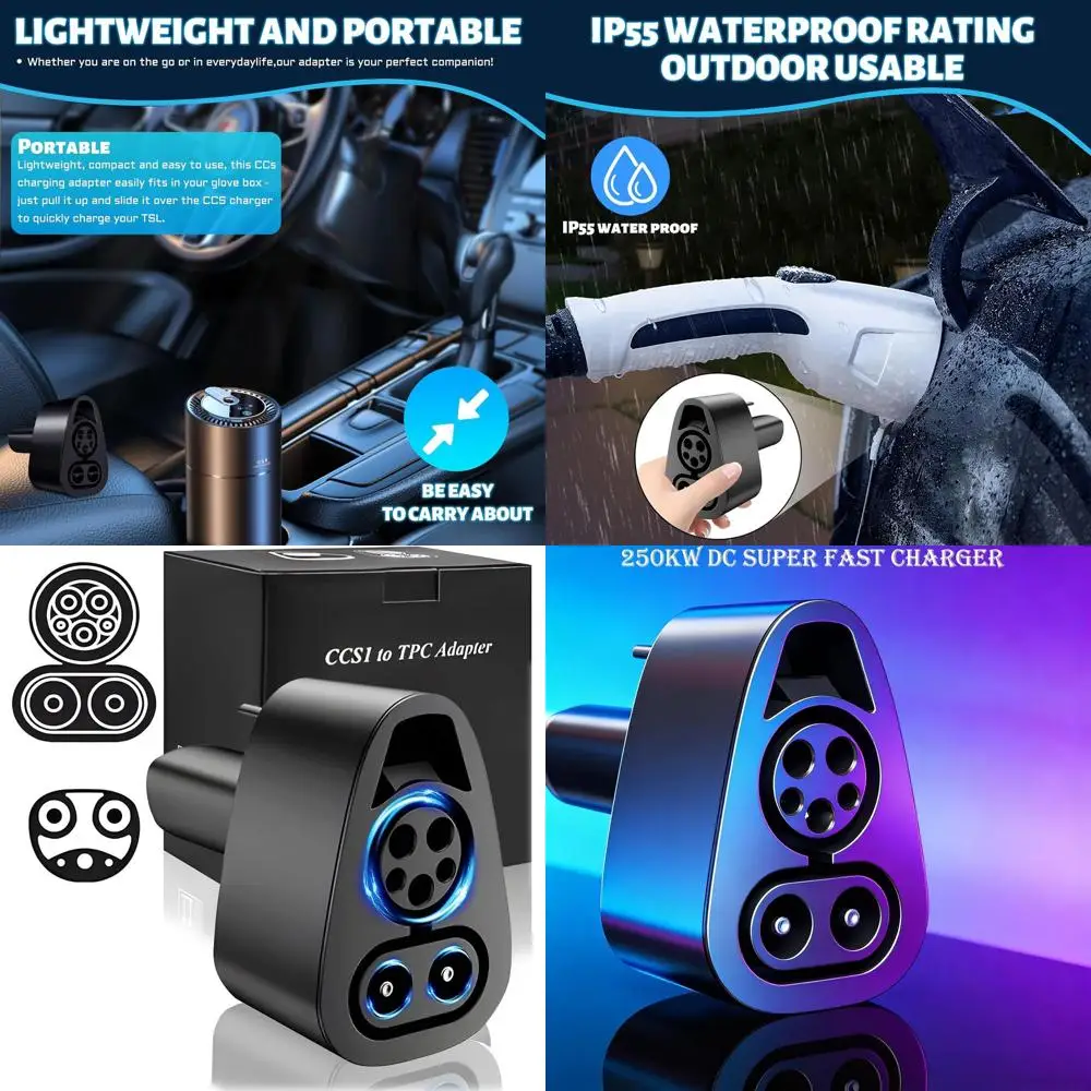 محول CCS1 إلى NACS، محول شحن سريع وفعال لطراز Tesla 3 Y S X، محول CCS محمول لـ Tesla