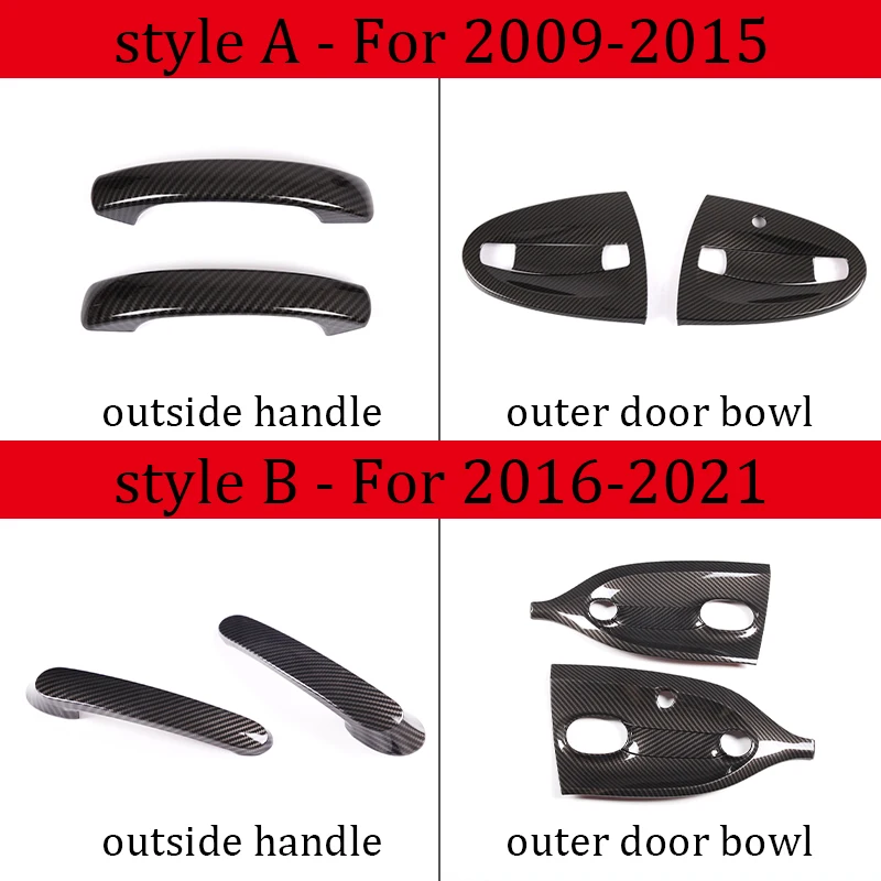 メルセデスベンツスマート 451 453 フォーツー フォーフォー 2009-2021 LHD 外側ドアハンドルボウルカバートリムステッカー カースタイリングアクセサリー
