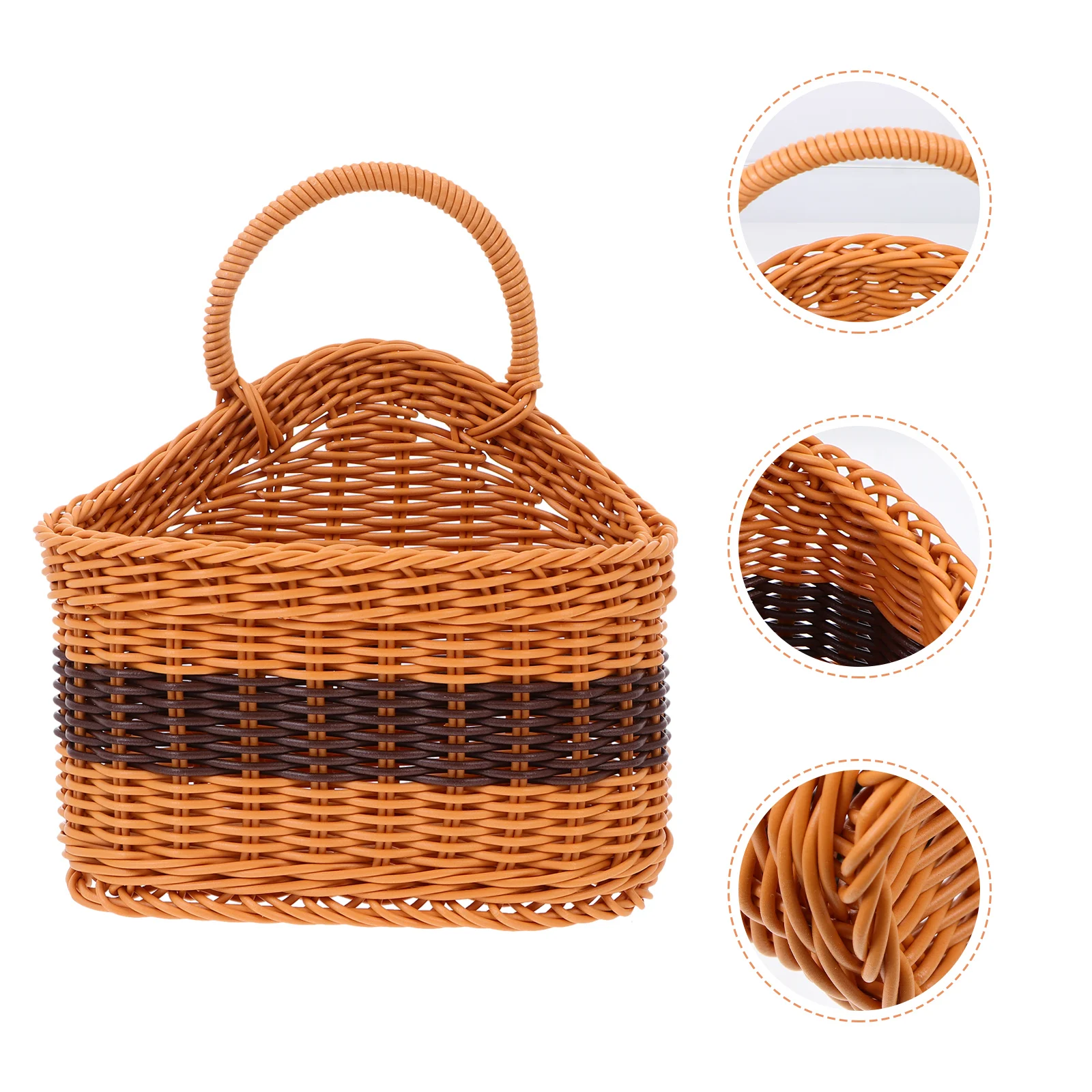 

Storage Wall Hanging Basket Woven Small Mounted Flower Container Baskets Pp Decor