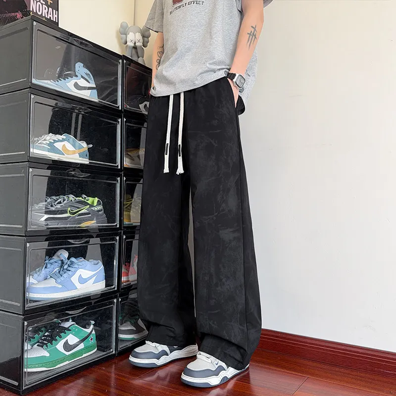 

Trendy Camouflage Loose Leggings Men's Gradient Dyed Harem Pants 2026 Spring Autumn Straight Leg Trousers Casual Wear