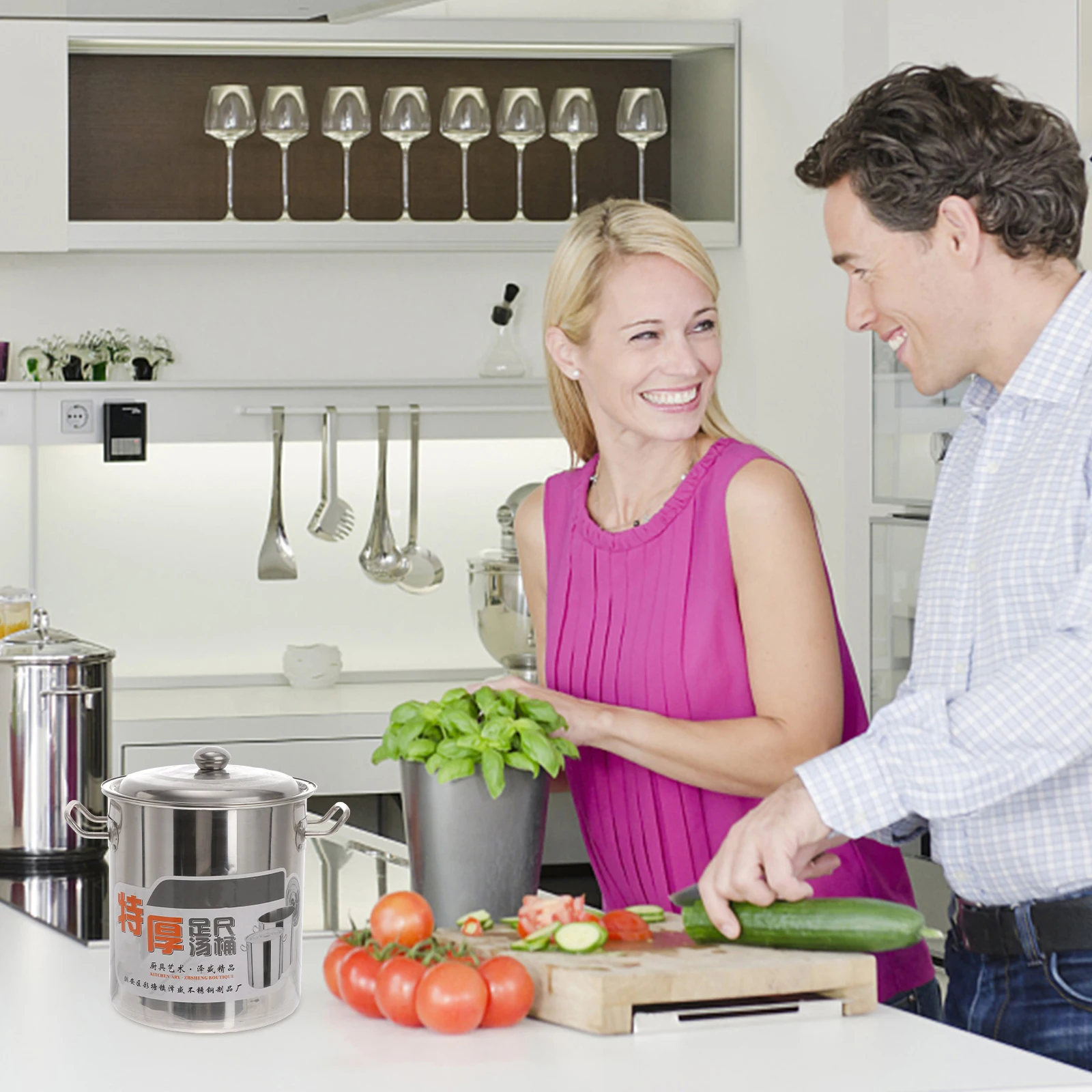 

Stainless Steel Stockpot Soup Pots Large Size Construction Easy Clean Home Cooking Hotel Use Kitchen Bar Accessories